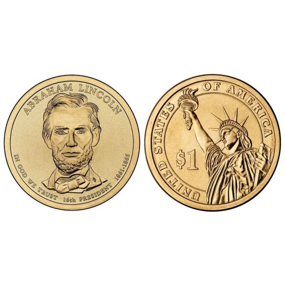 2010 P Abraham Lincoln Presidential One Dollar Coin From U.S. Mint Money Coins - Picture 2 of 7